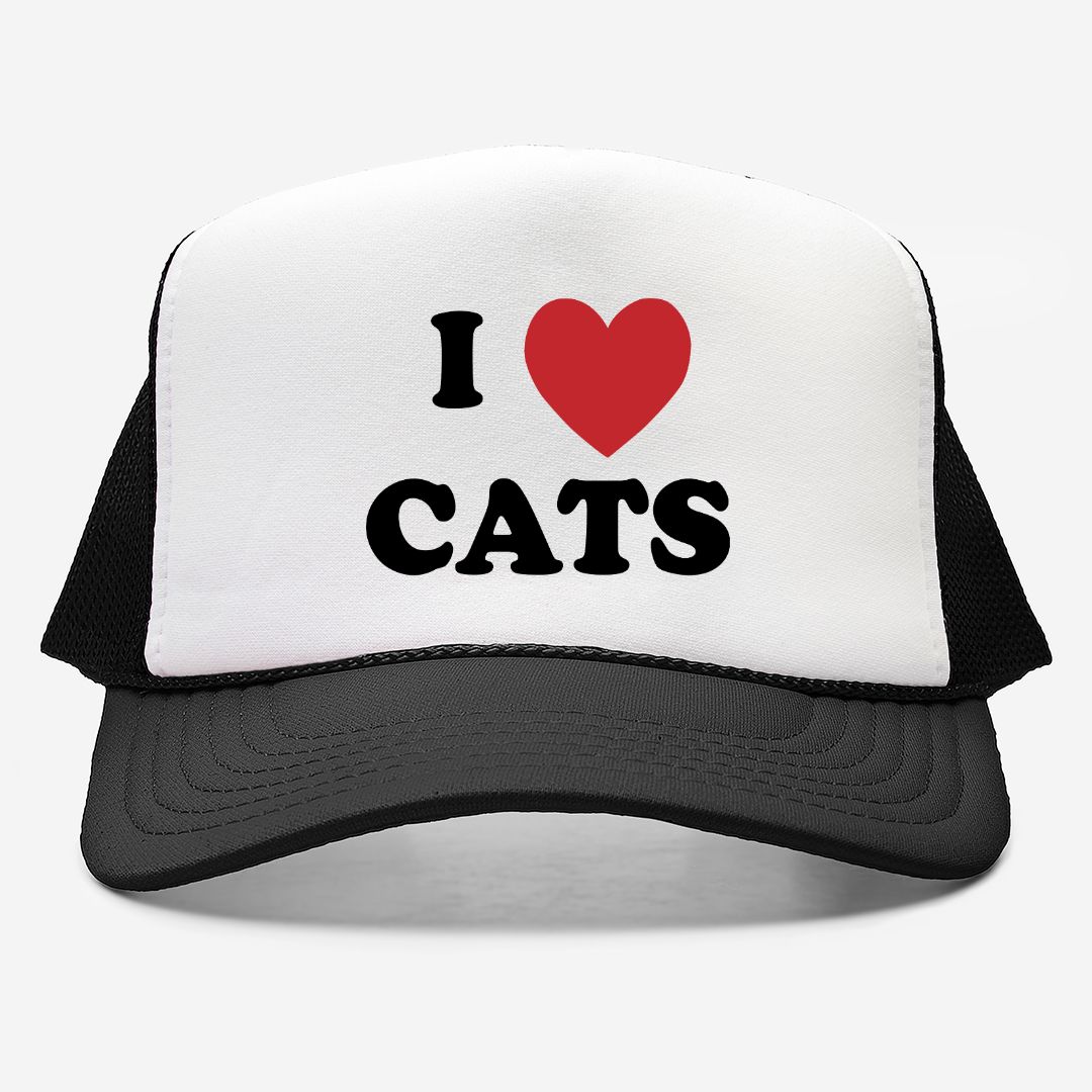 I Love Cats - retro trucker hat