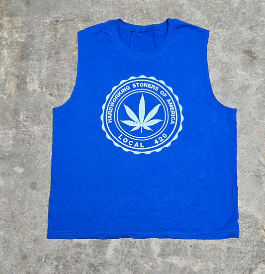 Hardworking Stoners of America Local 420 logo - unisex muscle tank