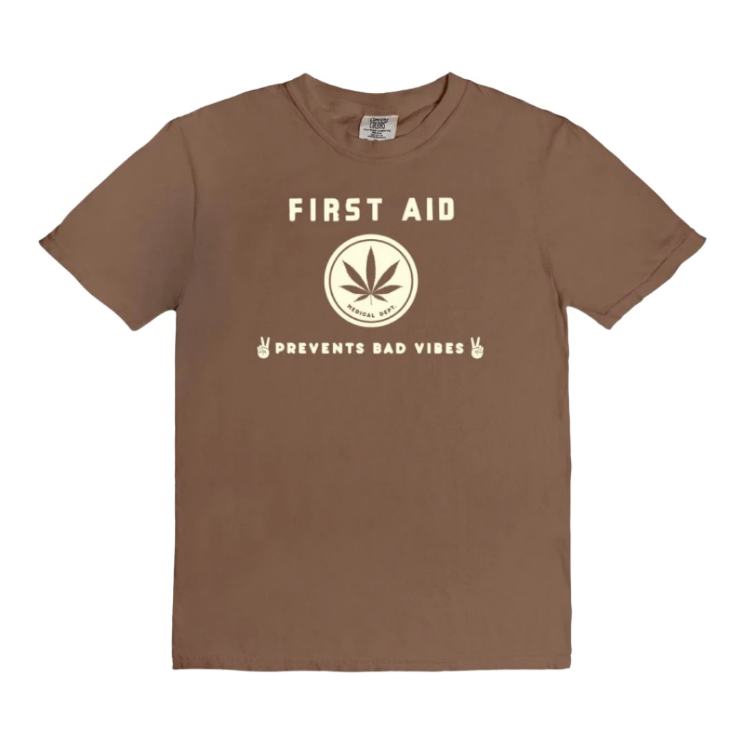 First Aid Good Vibes - vintage style tee