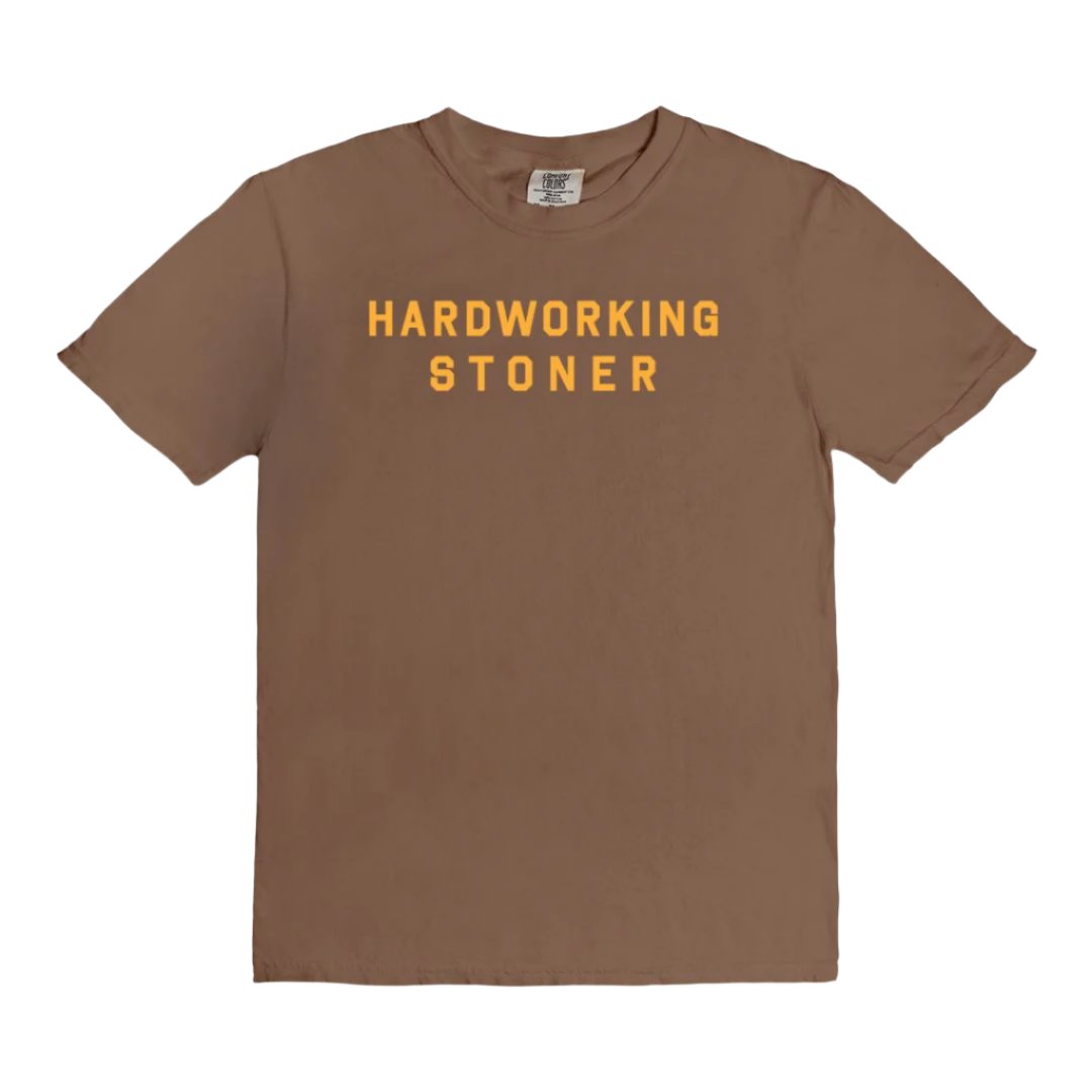 Hardworking Stoner - vintage style tee (yellow)