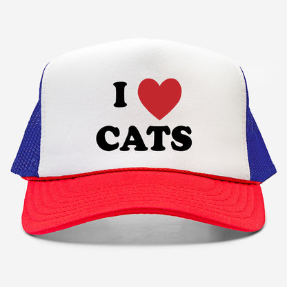 I Love Cats - retro trucker hat