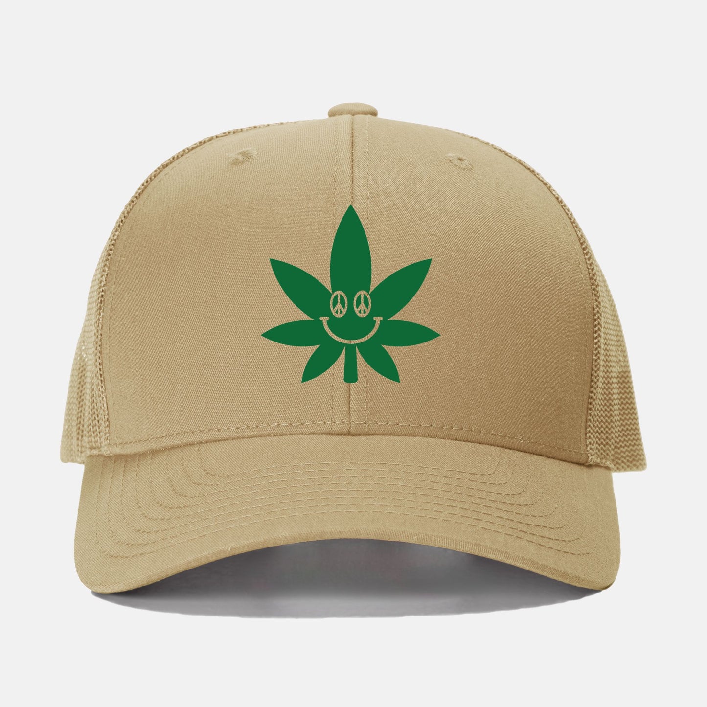 Smiley Wiley Pot Leaf - retro trucker hat
