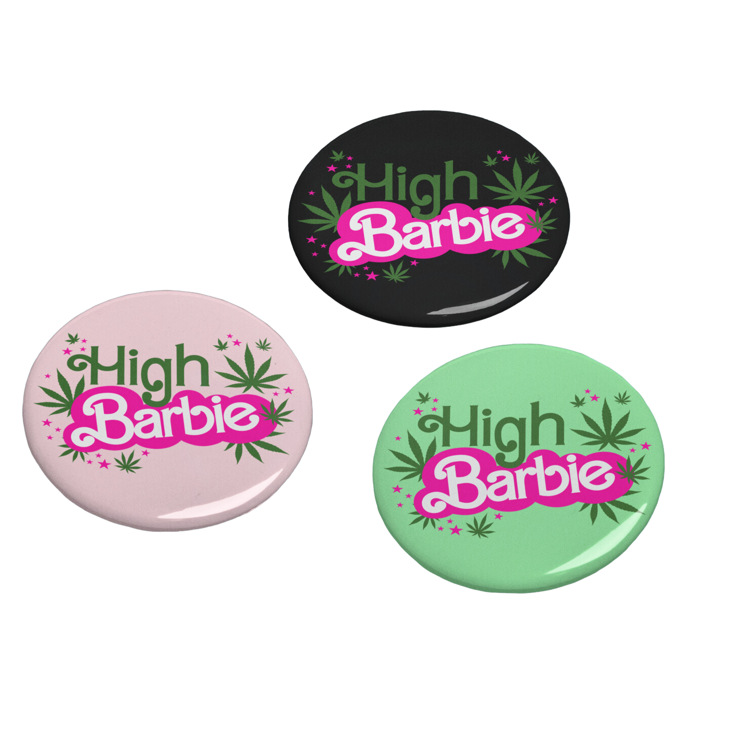 High Barbie - button