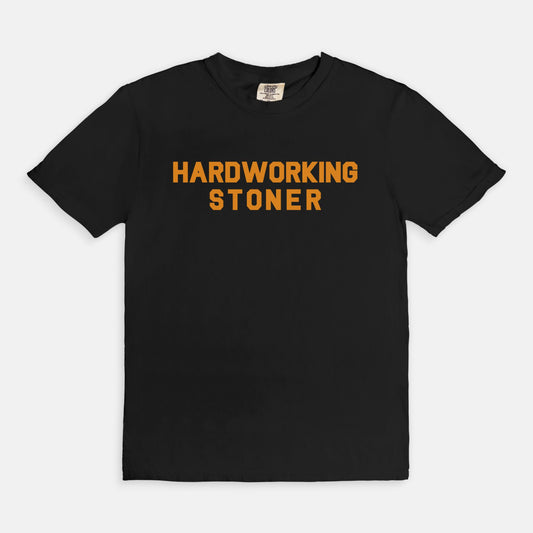 Hardworking Stoner - vintage style tee (yellow)