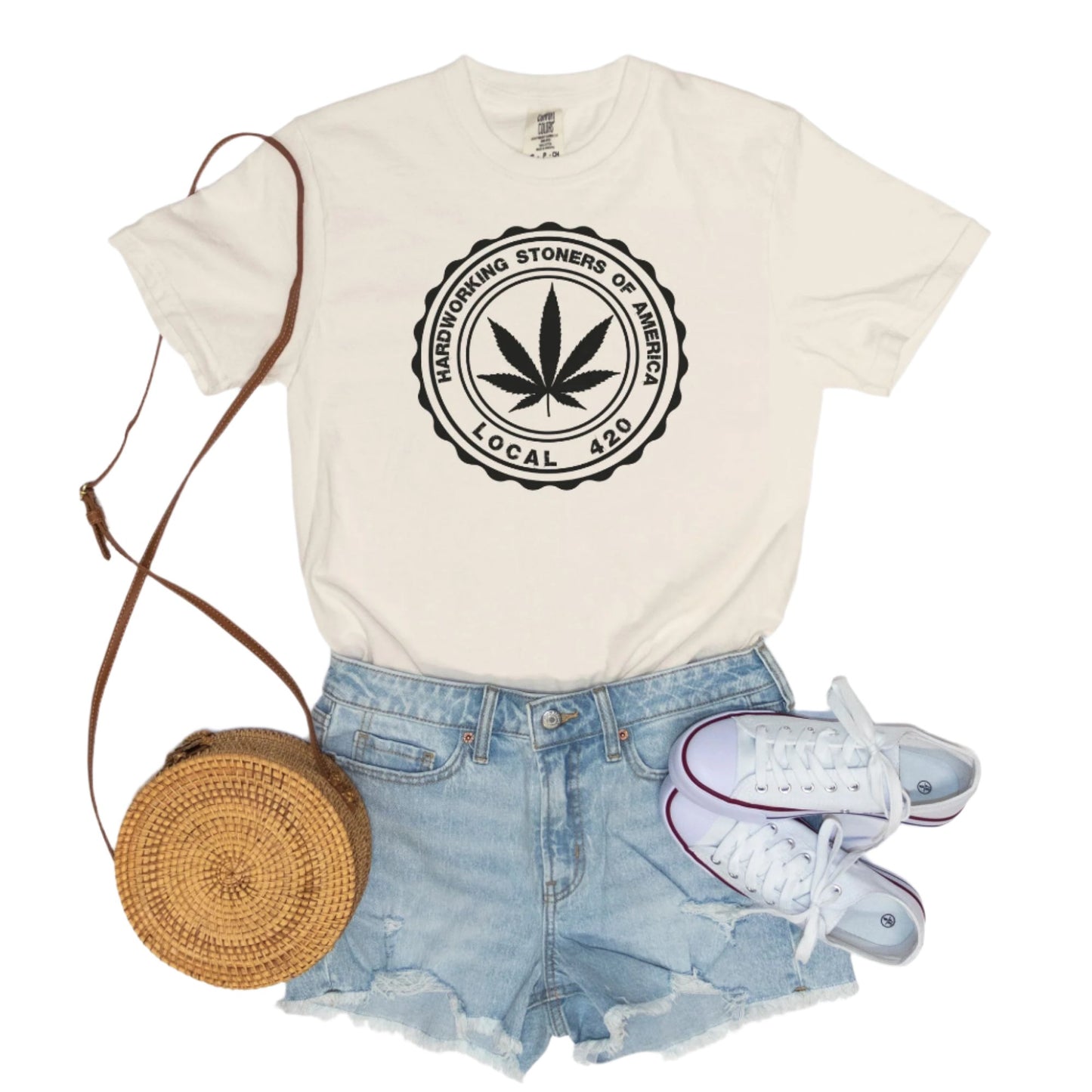 Hardworking Stoners of America - vintage style tee (black)