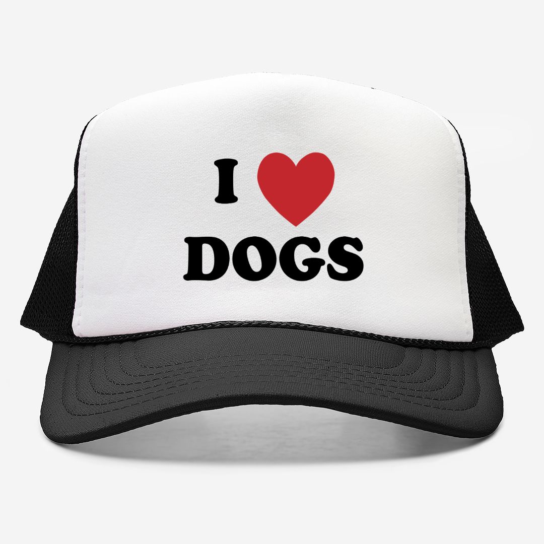 I Love Dogs - retro trucker hat