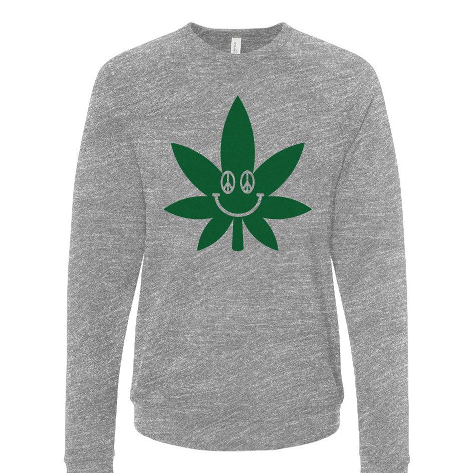 Pot Leaf Smiley - crewneck sweatshirt 