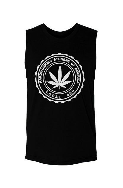 Hardworking Stoners of America Local 420 logo - unisex muscle tank