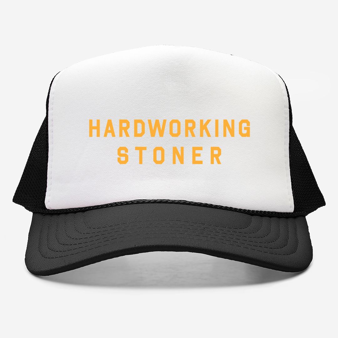 Hardworking Stoner - trucker hat (yellow)