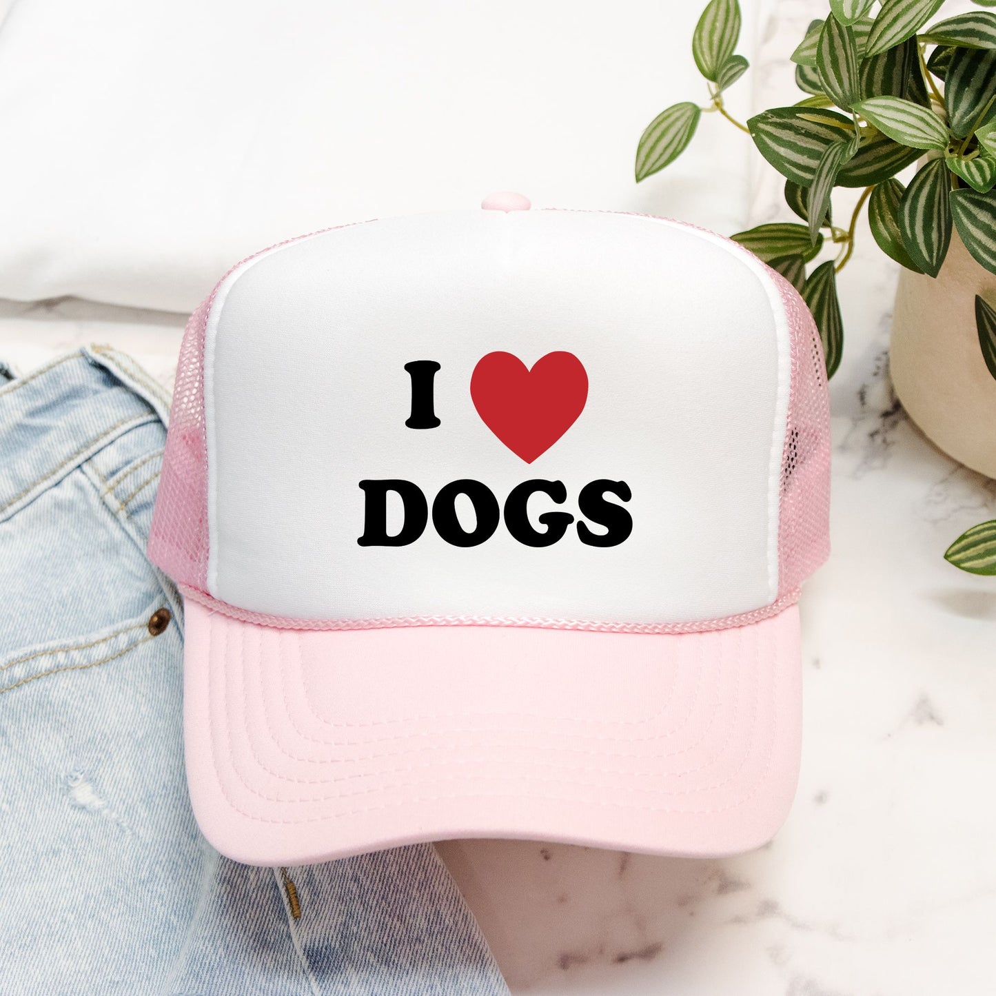 I Love Dogs - retro trucker hat