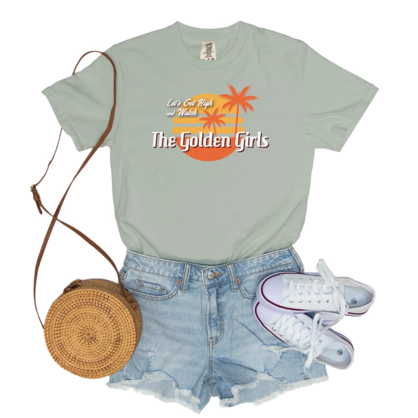 Let's Get High and Watch Golden Girls - vintage style tee