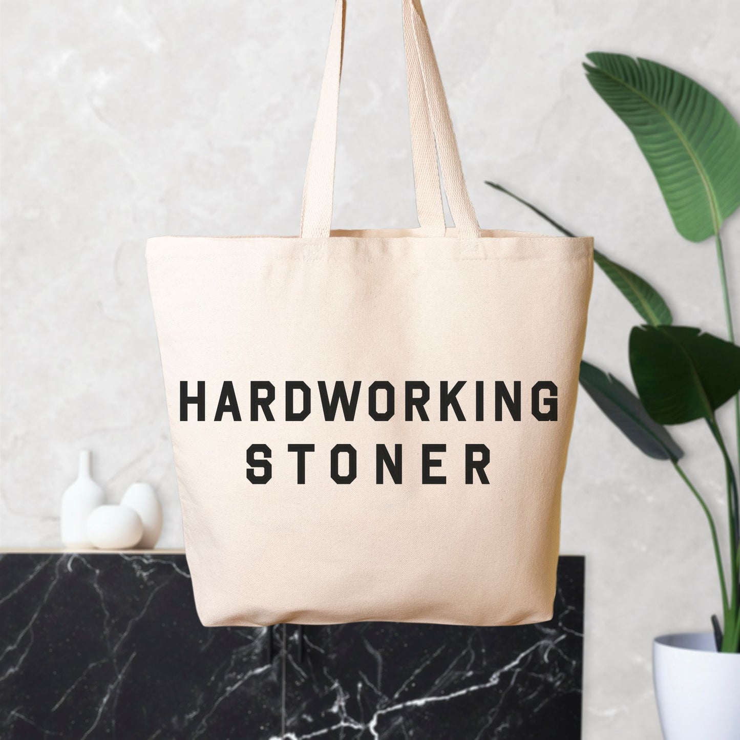 Hardworking Stoner - oversized tote