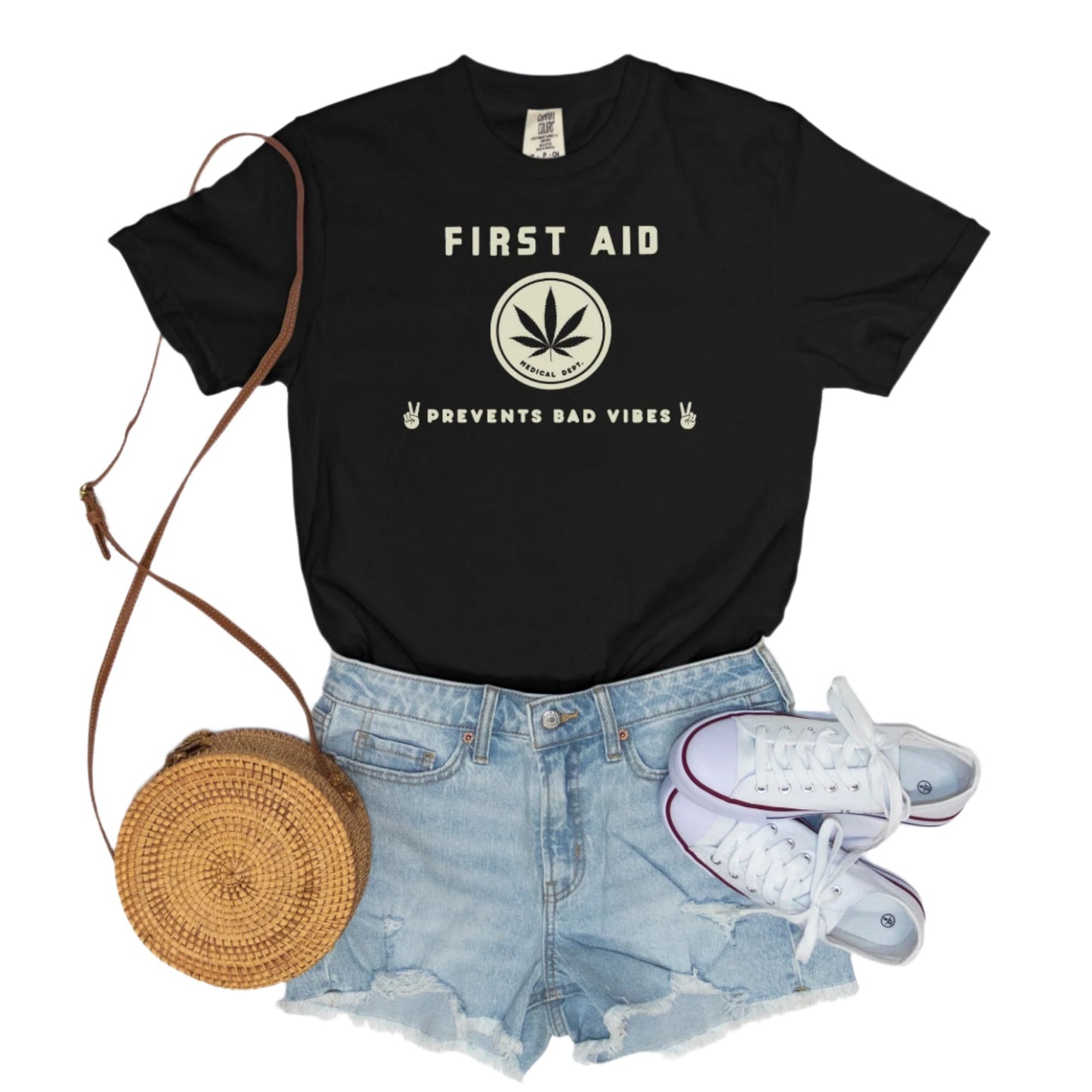 First Aid Good Vibes - vintage style tee