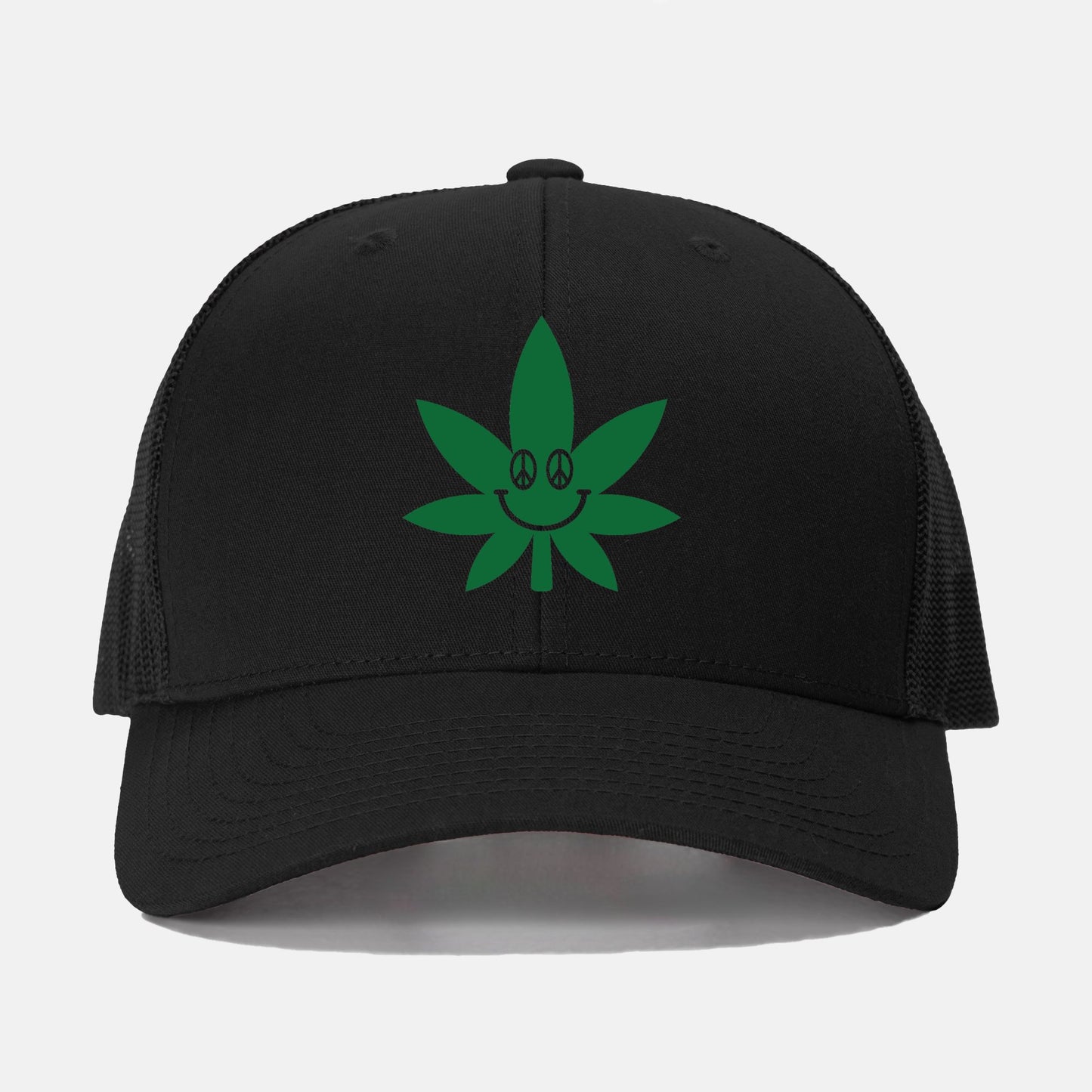 Smiley Wiley Pot Leaf - retro trucker hat