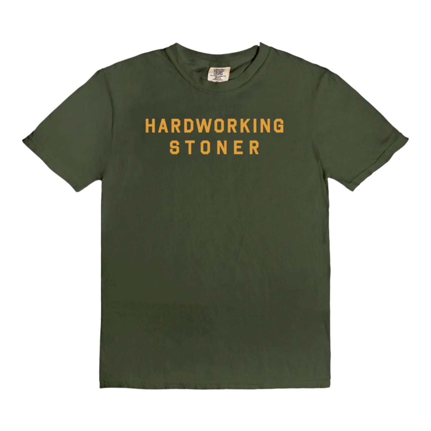 Hardworking Stoner - vintage style tee (yellow)