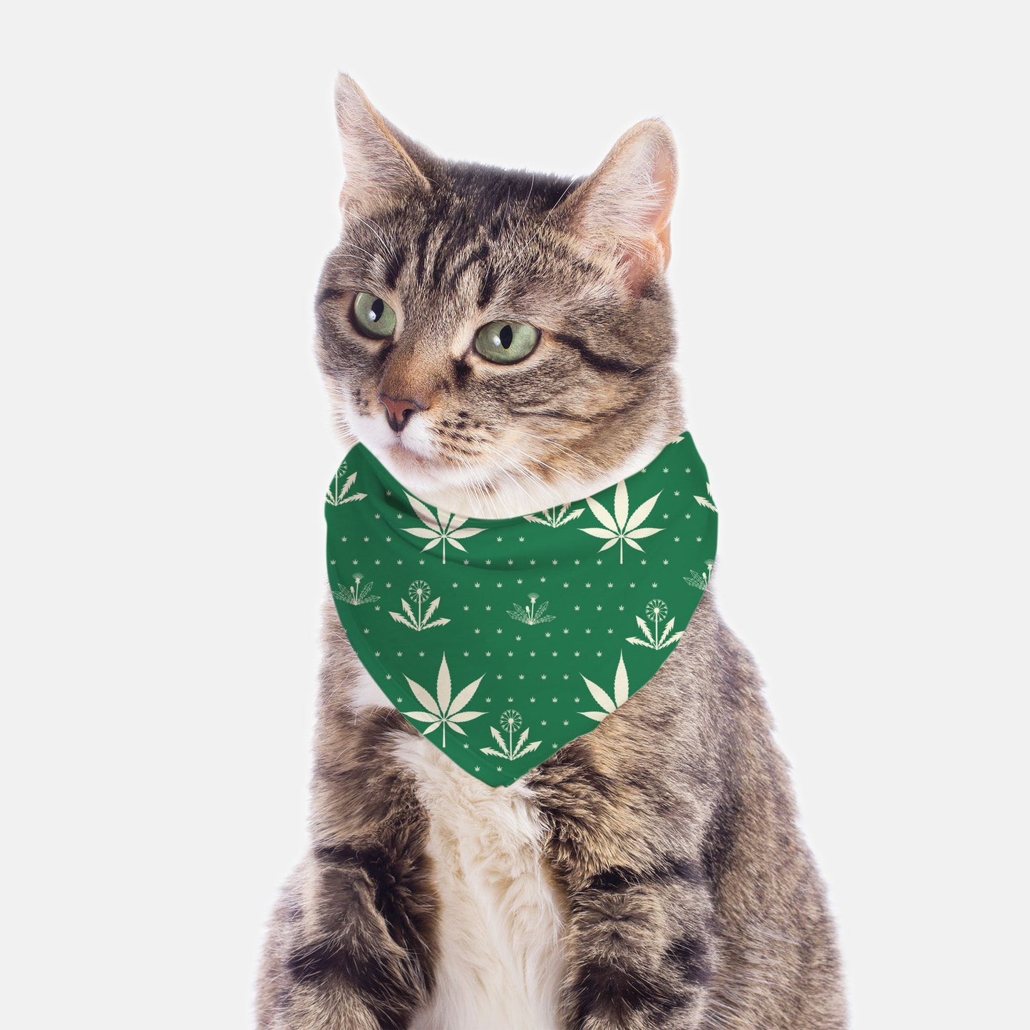 Weeds - small pet bandana (green)