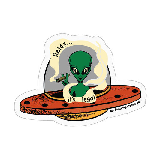 Alien Relax It's Legal - vinyl sticker