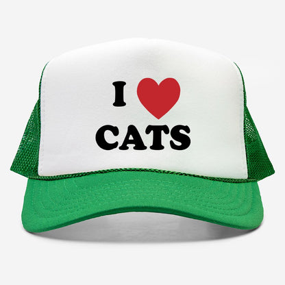 I Love Cats - retro trucker hat