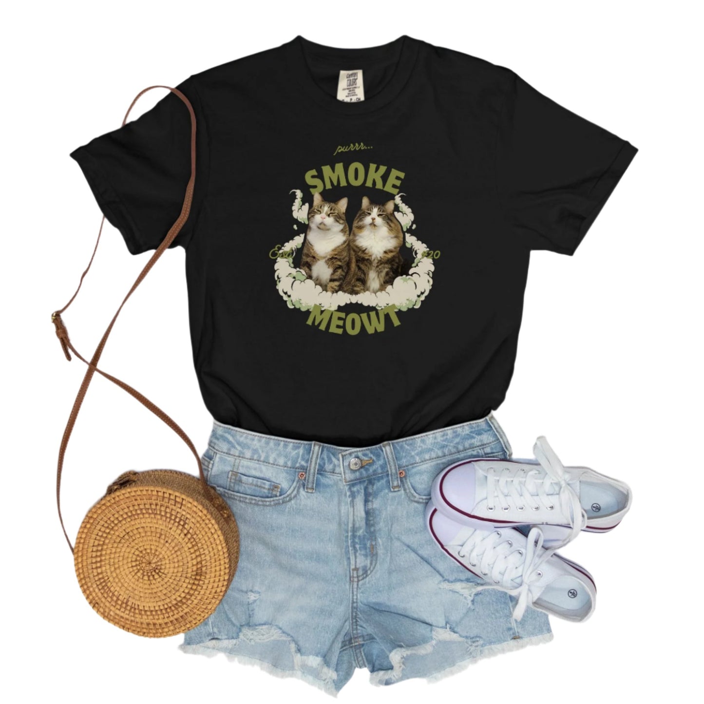 Smoke Meowt - vintage style tee