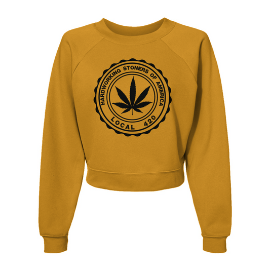 Hardworking Stoners of America - womens raglan fleece sweatshirt