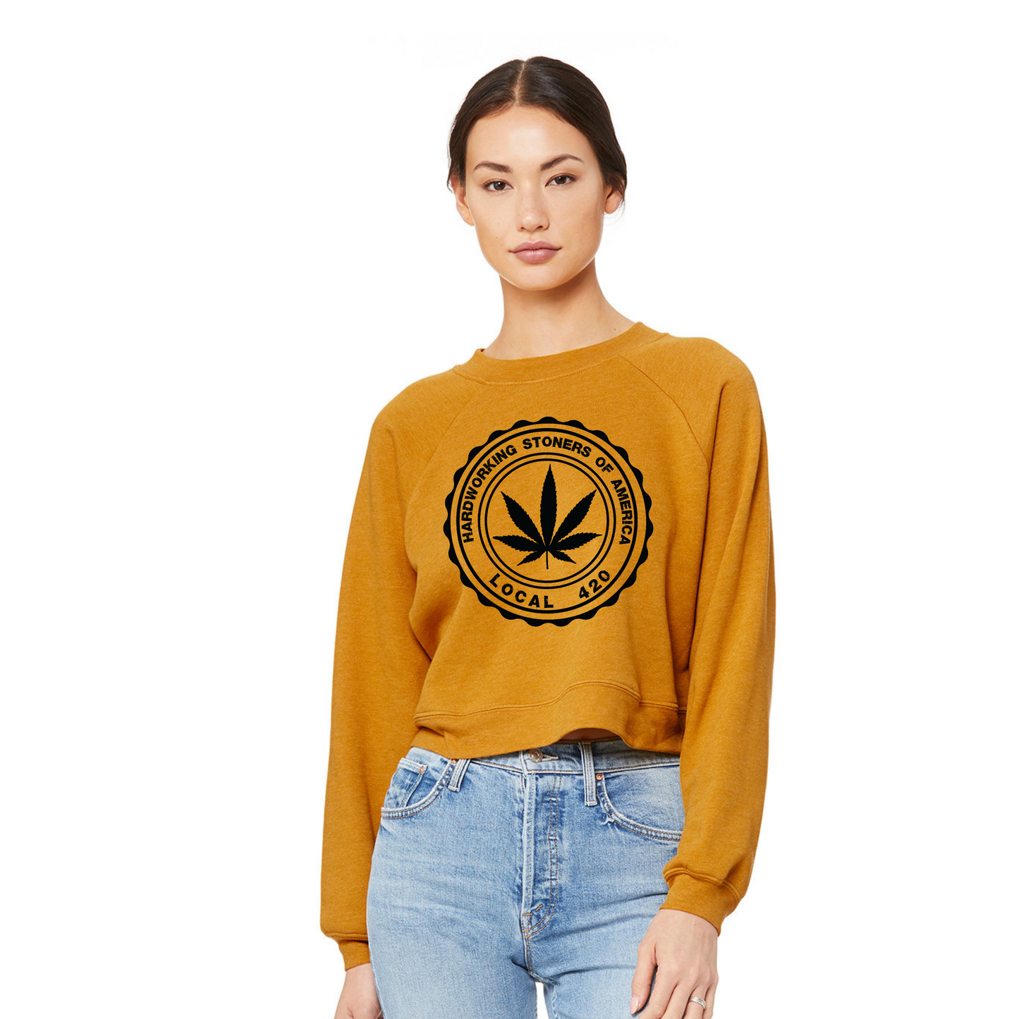 Hardworking Stoners of America - womens raglan fleece sweatshirt