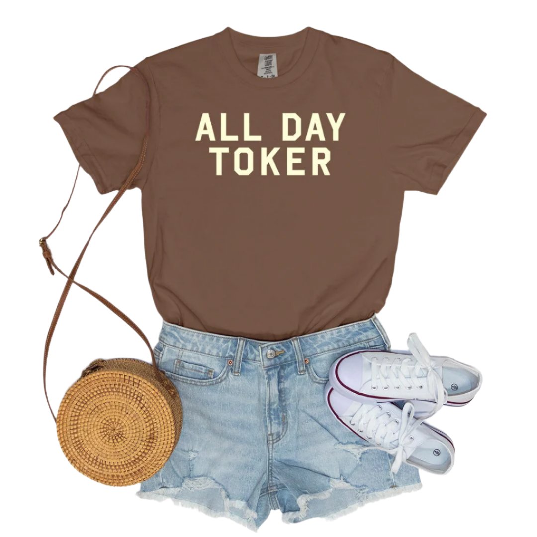 All Day Toker - vintage style tee