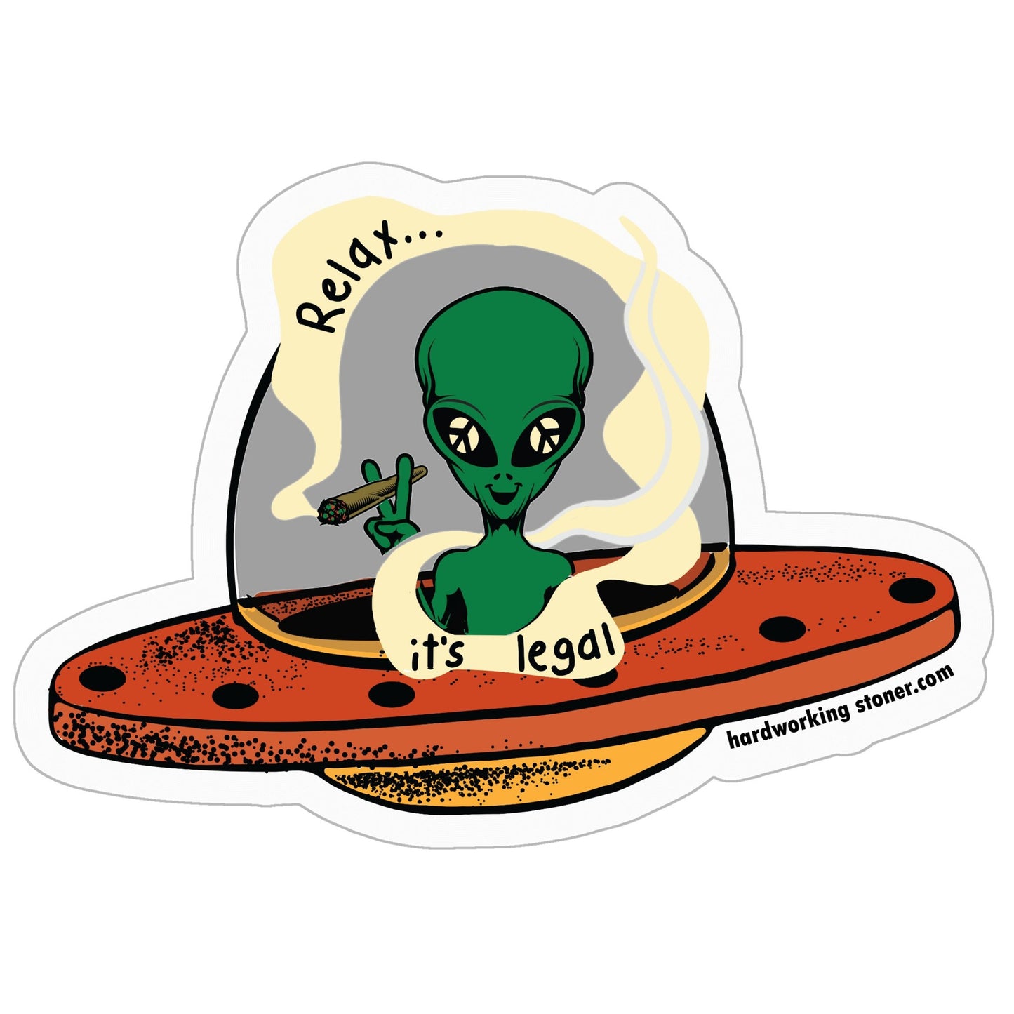 Alien Relax It's Legal - vinyl sticker