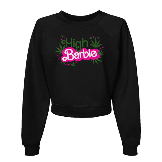 High Barbie - womens raglan fleece sweatshirt