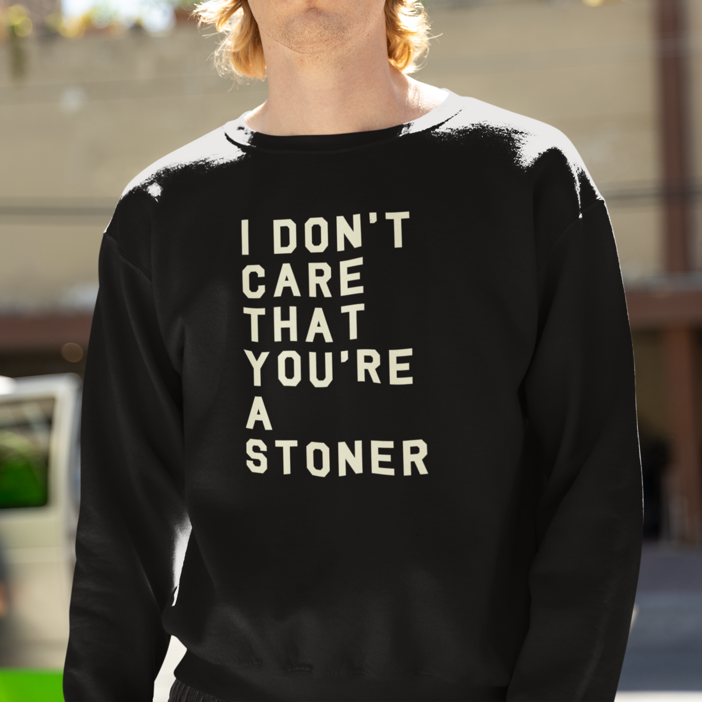 I Don't Care That You're a Stoner - sponge fleece crewneck