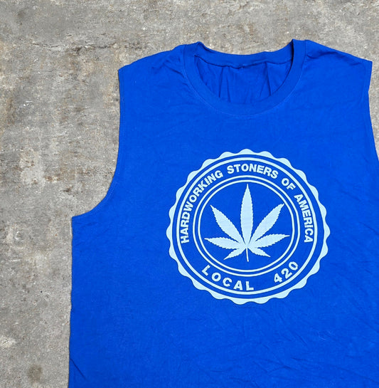 Hardworking Stoners of America Local 420 logo - unisex muscle tank