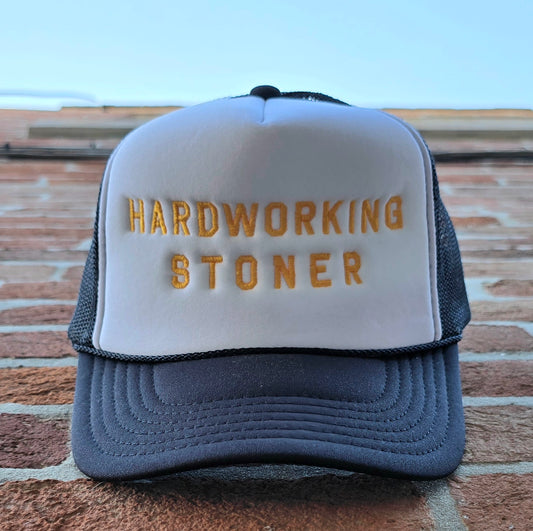 Hardworking Stoner - trucker hat (yellow)