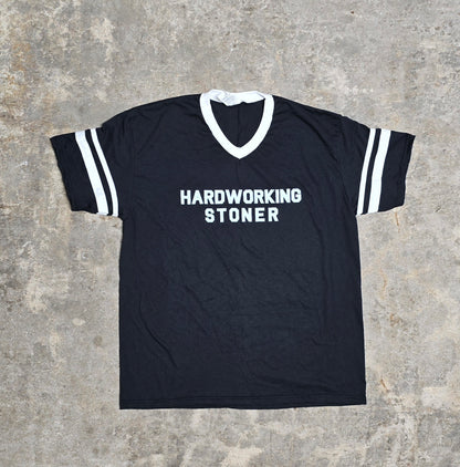 Hardworking Stoner - retro v-neck tee