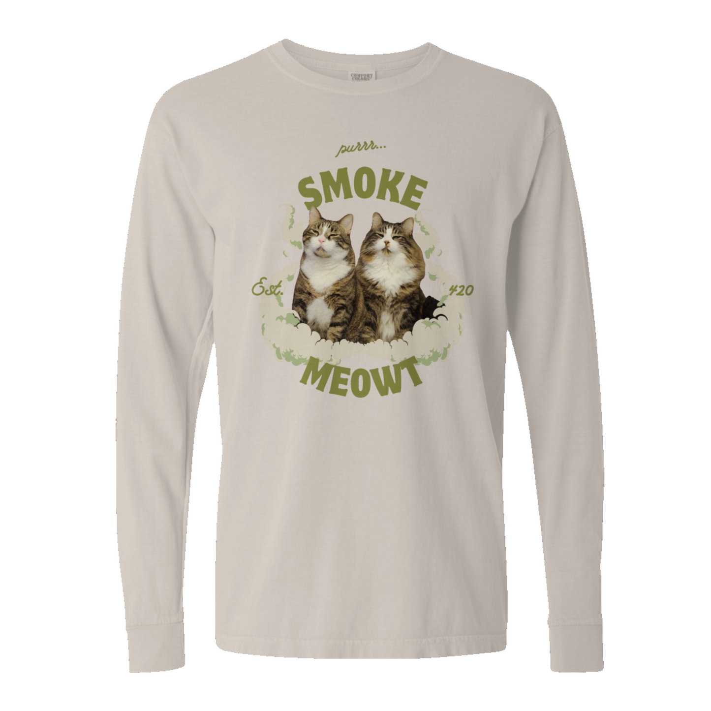 Smoke Meowt - heavyweight long sleeve tee