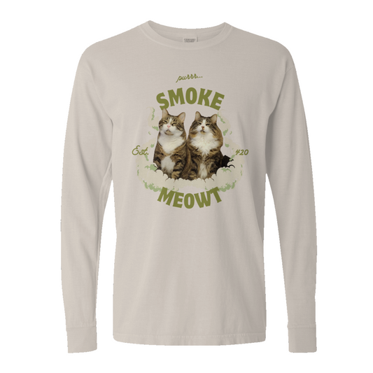 Smoke Meowt - heavyweight long sleeve tee