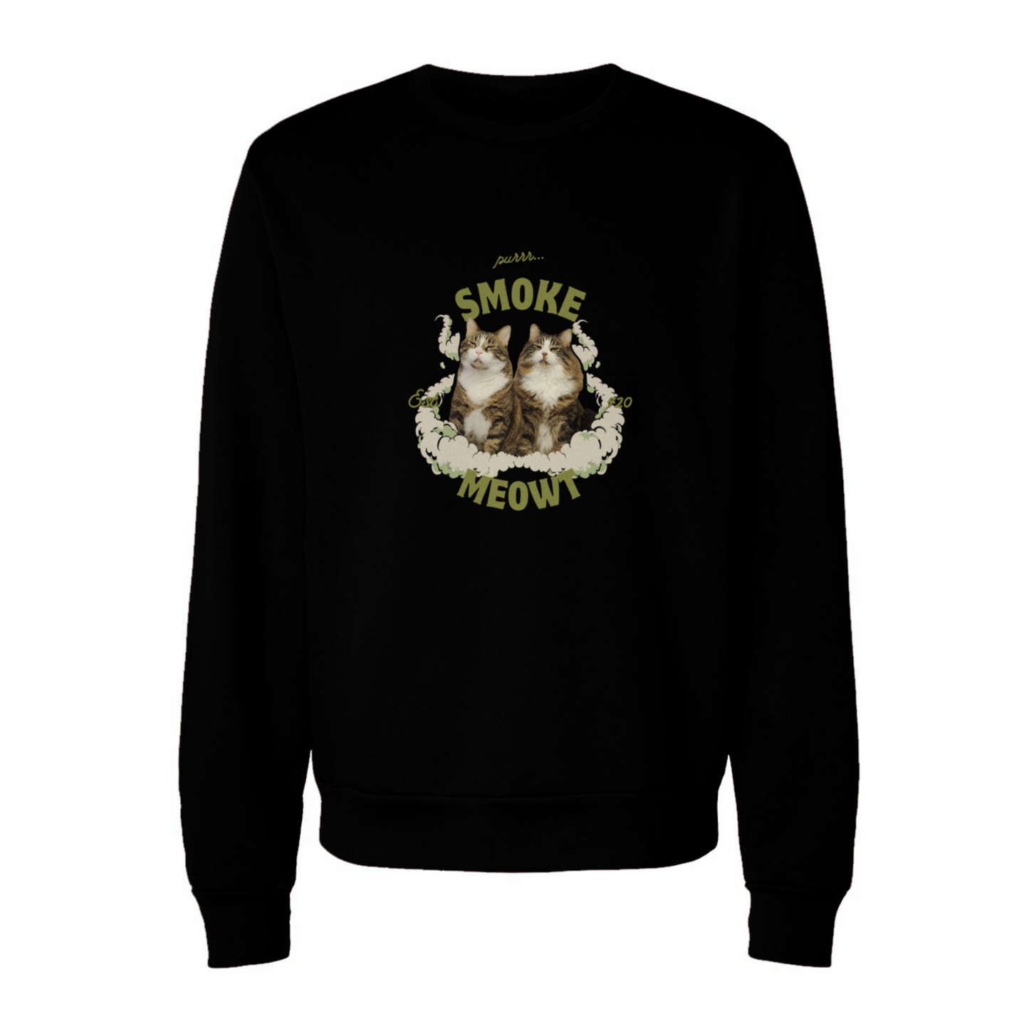 Smoke Meowt - sponge fleece crewneck