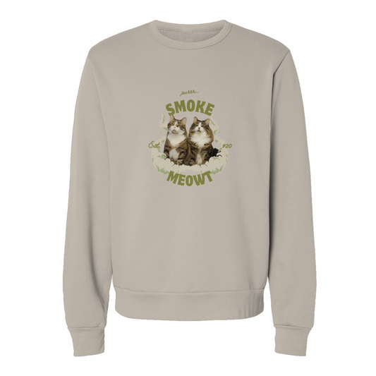 Smoke Meowt - sponge fleece crewneck